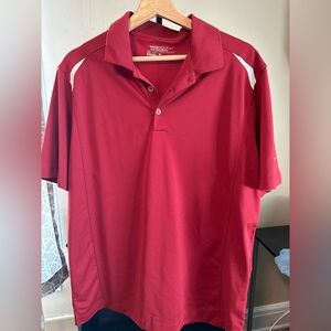 Nike Golf Dri Fit Tour Performance Mens Red Short Sleeve Polo Shirt Large